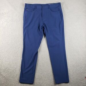 Mizzen Main Pants Mens 38x32 (39x31) Blue Helmsman Slim Chino Performance Golf